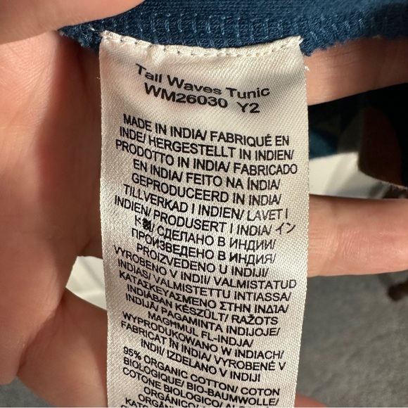 Seasalt Cornwall size 10 US Tall Waves tunic, teal w/leaf pattern, fall, autumn - Picture 6 of 12